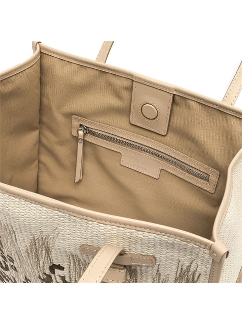 Shopping bag Marcella in paglia con ricamo animalier Sabbia GIANNI CHIARINI | BS 12410/COMM WLDRBLSABBIA